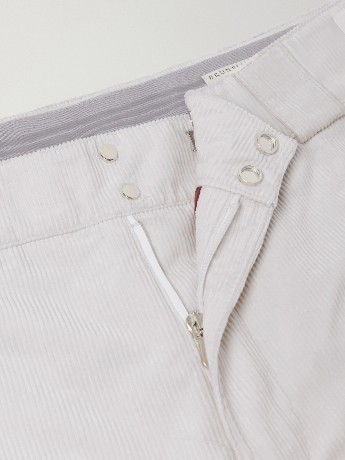 Straight-Leg Logo-Embroidered Cotton- Corduroy