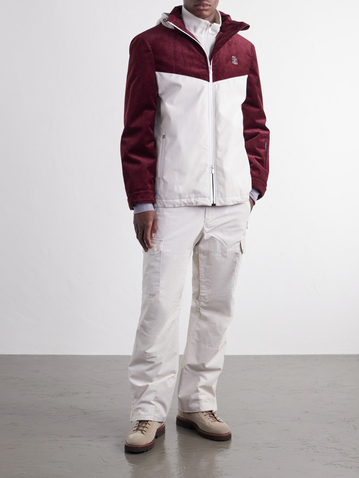 Straight-Leg Logo-Embroidered Cotton- Corduroy