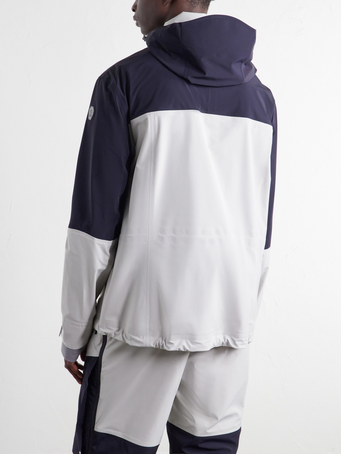 Hooded Two-Tone Stretch Jersey-Trimmed Shell Ski Jacket