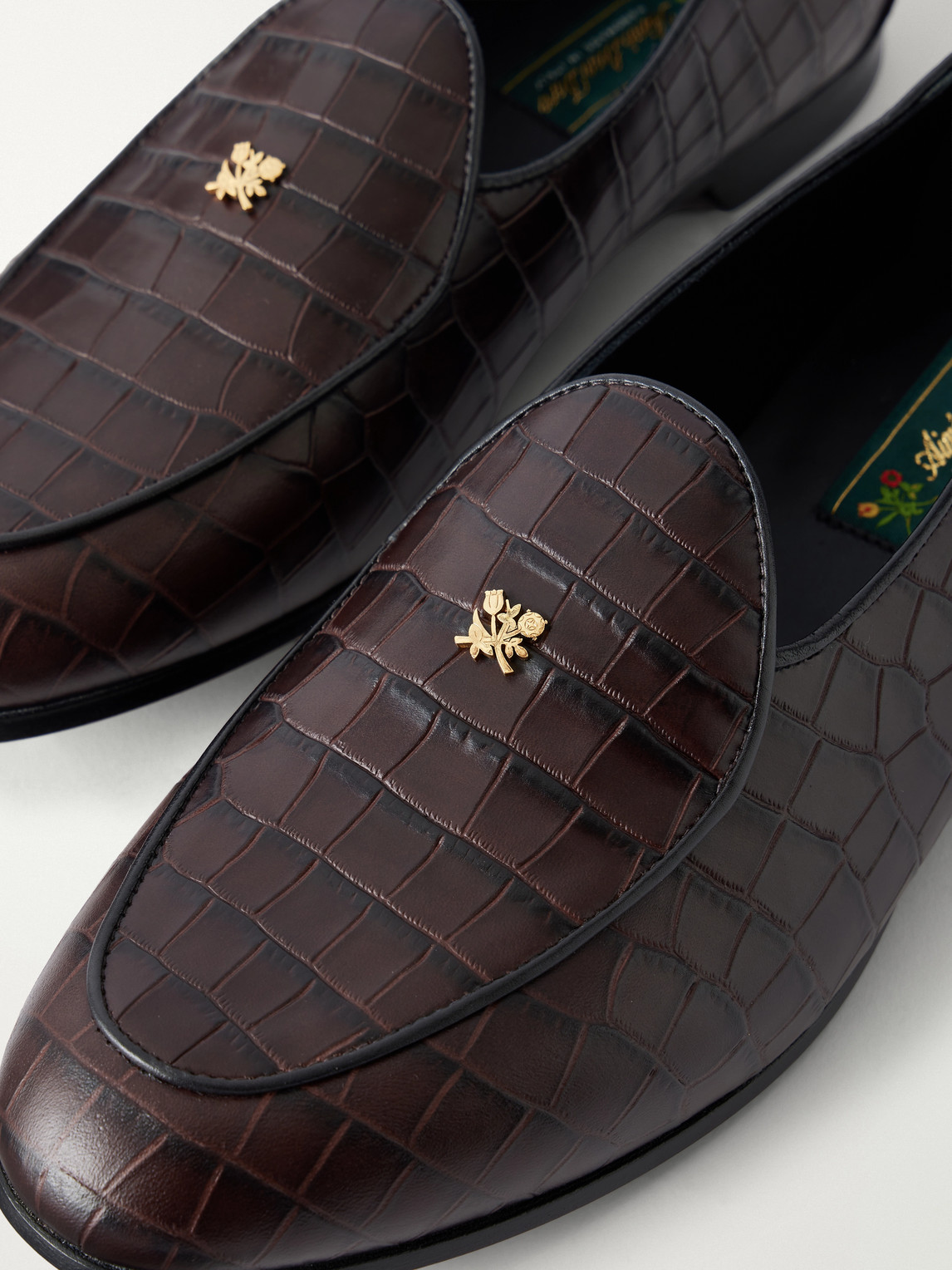 Aimé Leon Dore - Logo-Embellished Croc-Effect Loafers