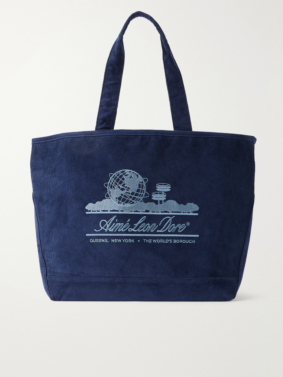 Aimé Leon Dore Logo-embroidered Cotton-corduroy Tote In Blue