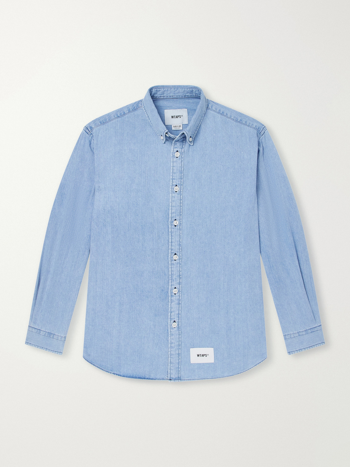 Bd 01 Logo-Appliquéd Stone-Bleach Denim Shirt
