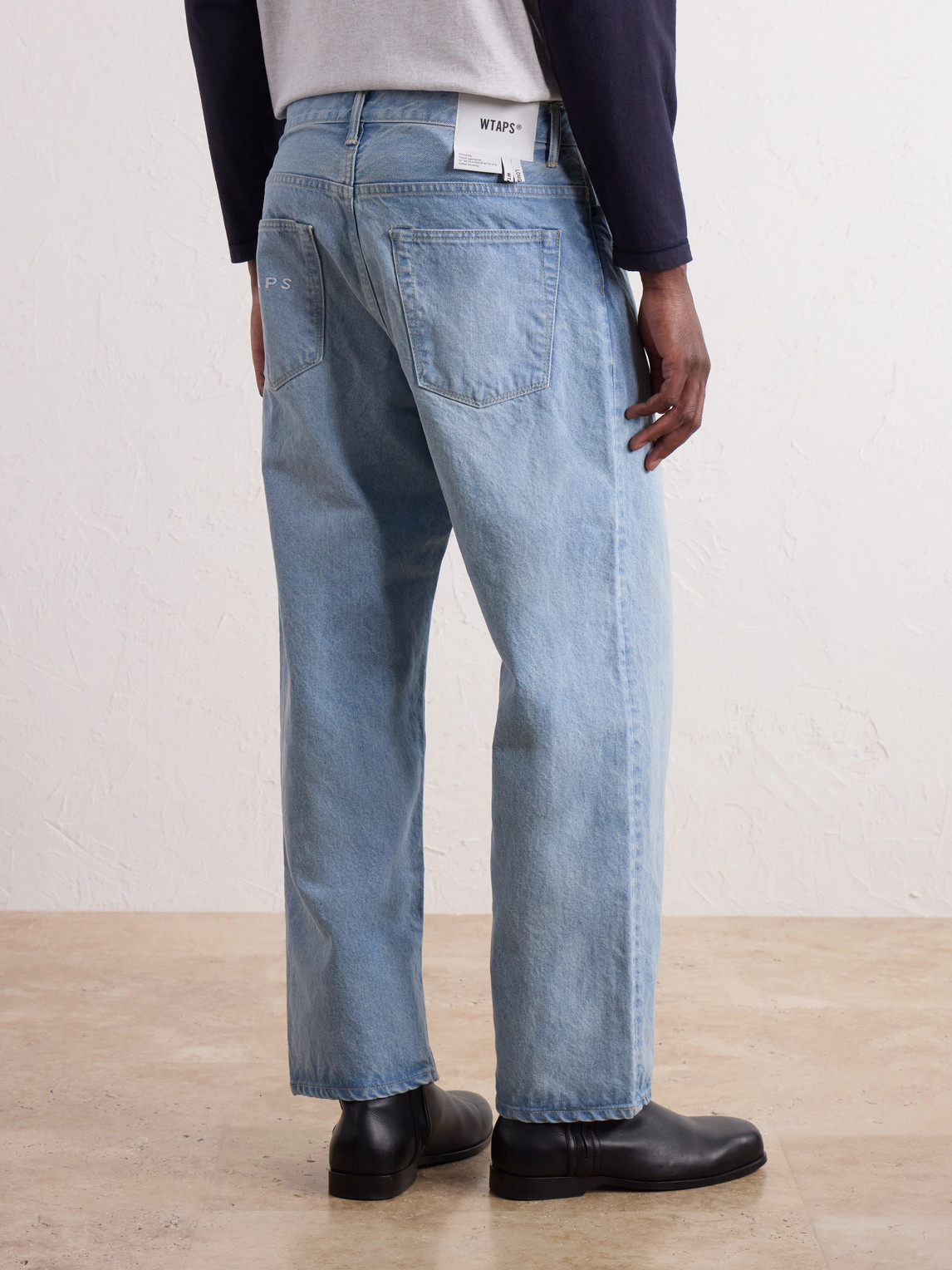Blues Wide-Leg Logo-Embroidered Jeans