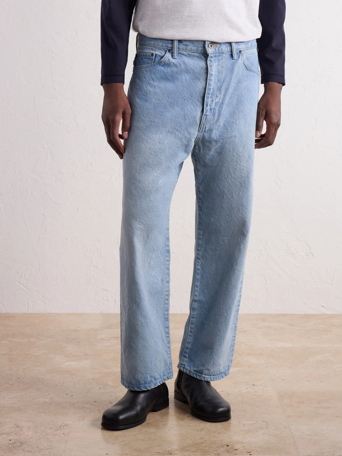 Blues Wide-Leg Logo-Embroidered Jeans