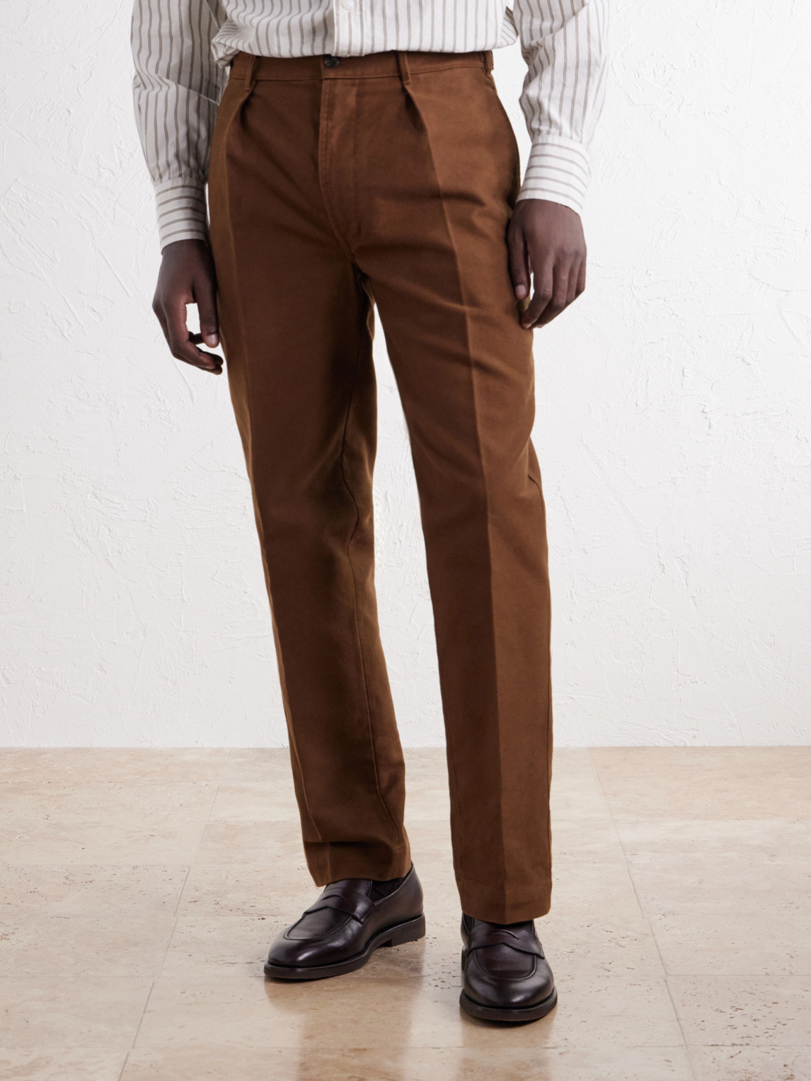 Mk. Iv Tapered Pleated Cotton-Moleskin Suit Trousers