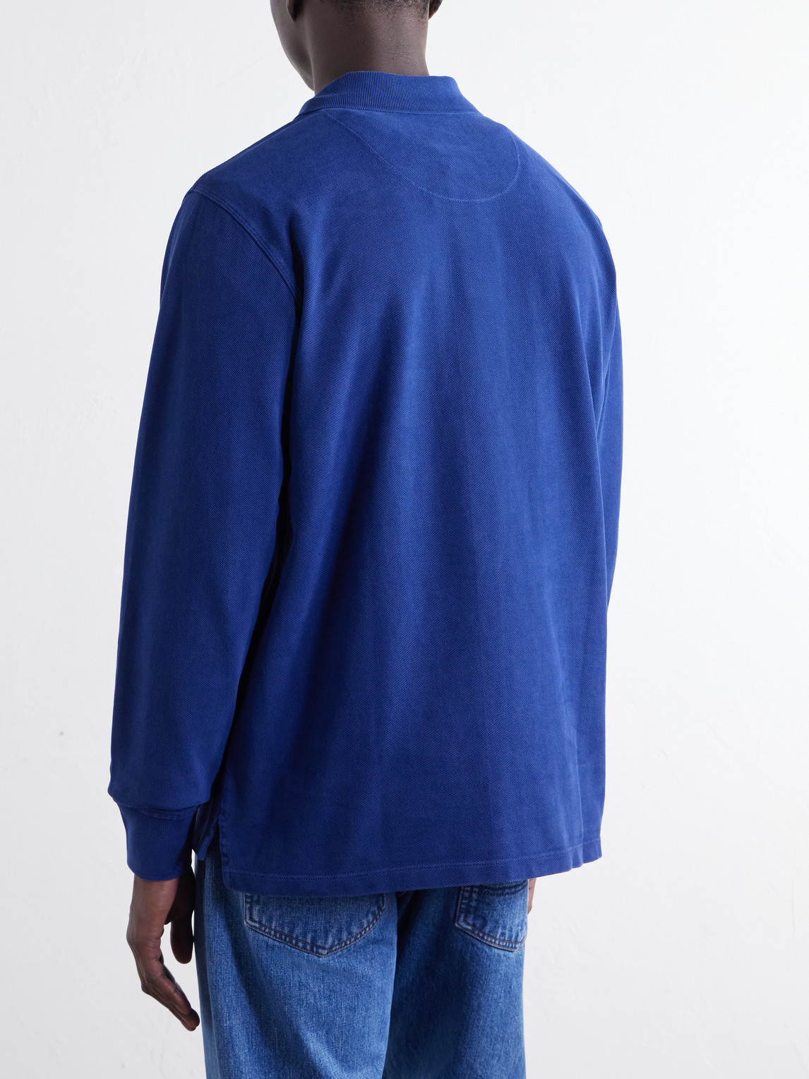 Indigo-Dyed Cotton-Piqué Polo Shirt