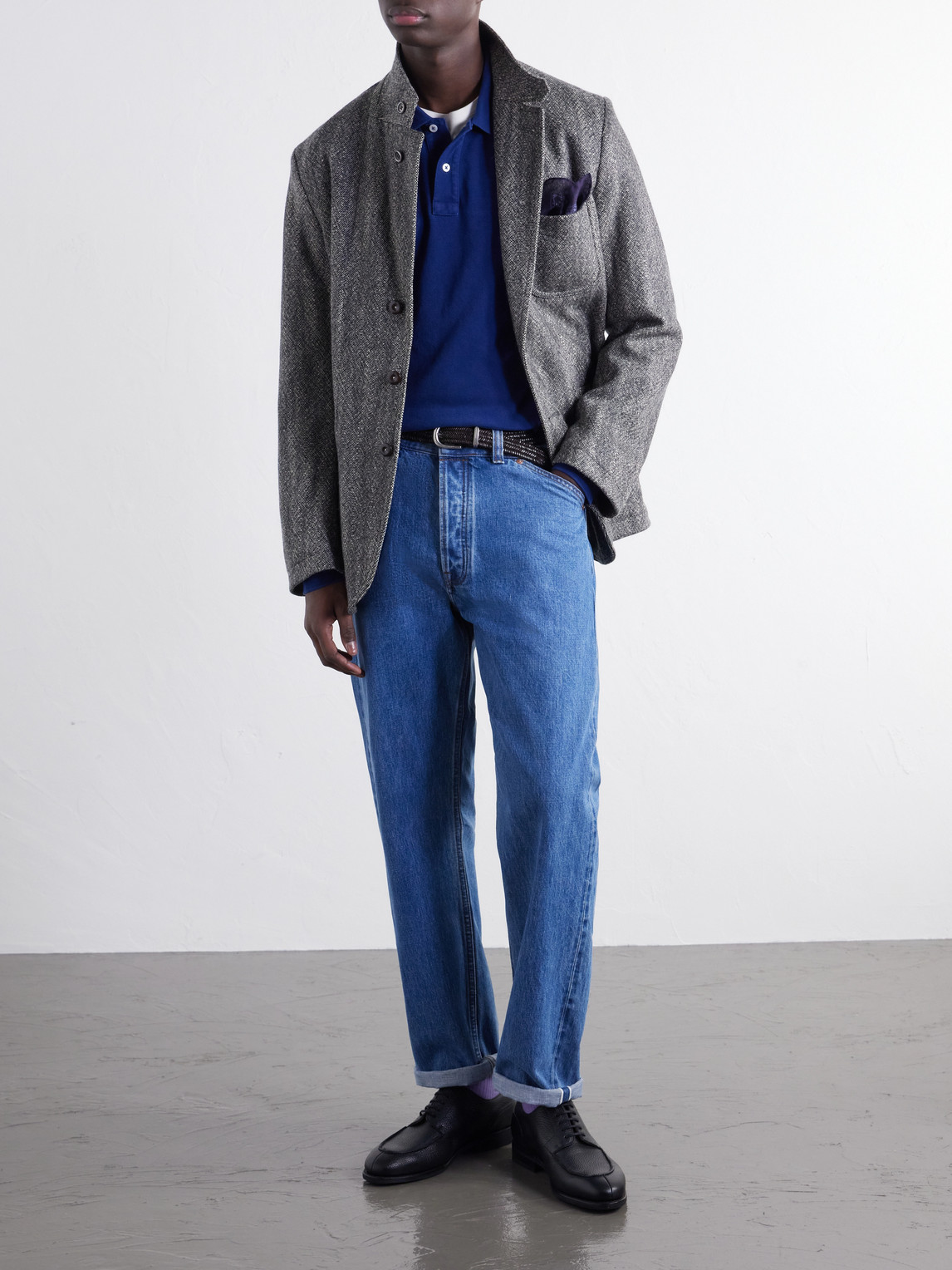 Indigo-Dyed Cotton-Piqué Polo Shirt