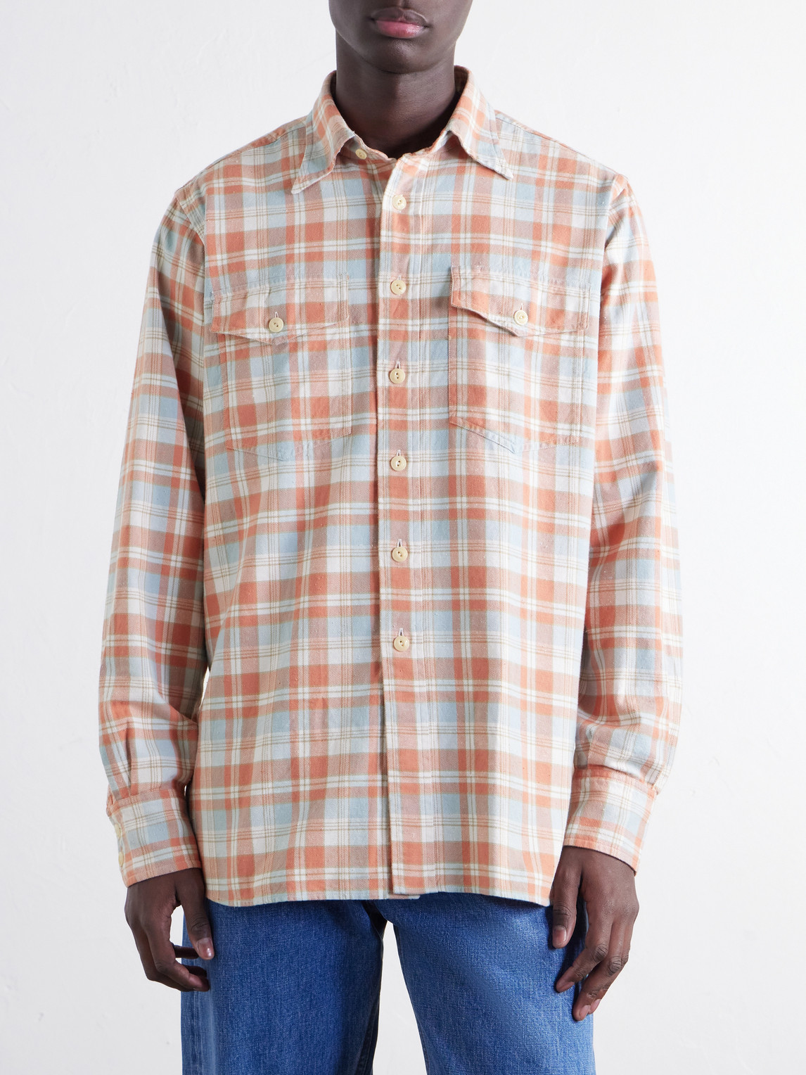 Checked Brushed Cotton-Flannel Shirt