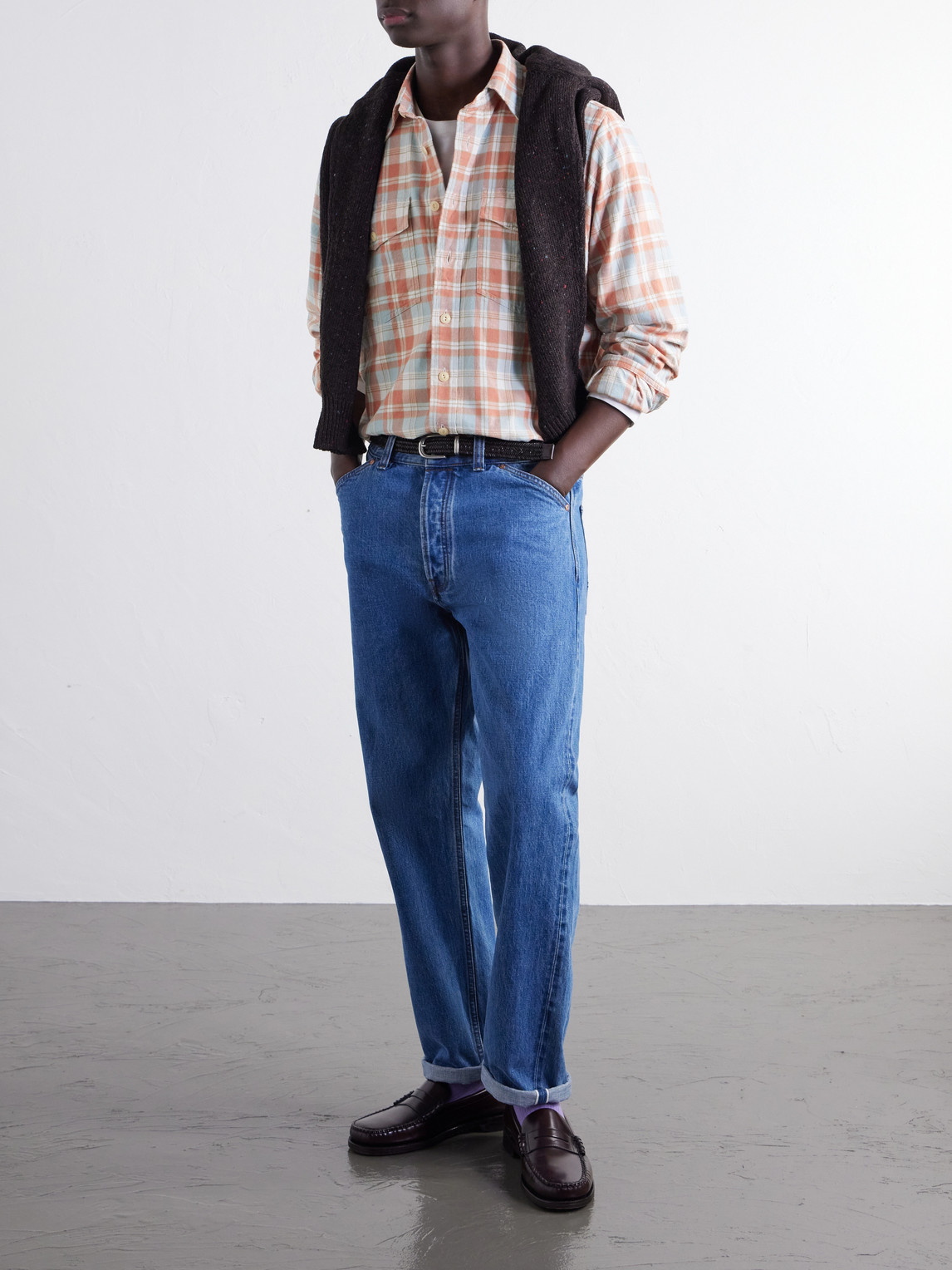 Checked Brushed Cotton-Flannel Shirt