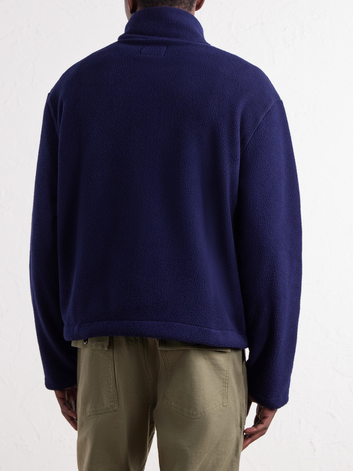 Shell-Trimmed Fleece Half-Zip Jacket