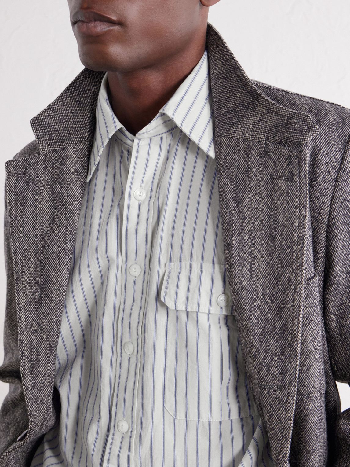 Striped Cotton And Linen-Blend Poplin Shirt