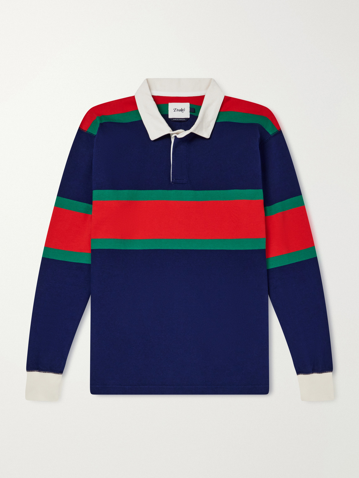 Striped Twill-Trimmed Cotton-Jersey Polo Shirt