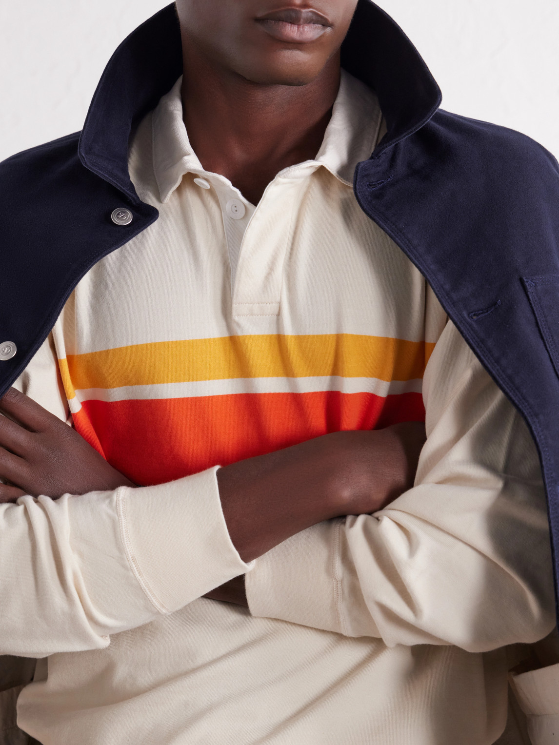 Striped Cotton-Jersey Polo Shirt