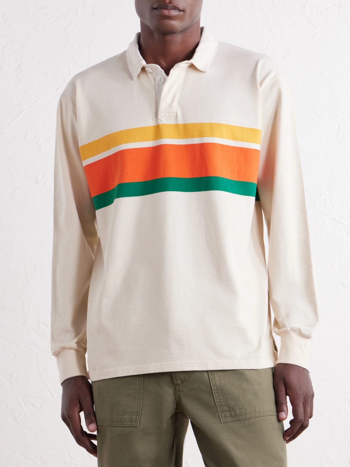 Striped Cotton-Jersey Polo Shirt