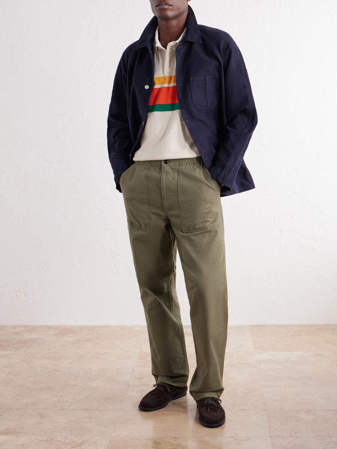 Striped Cotton-Jersey Polo Shirt
