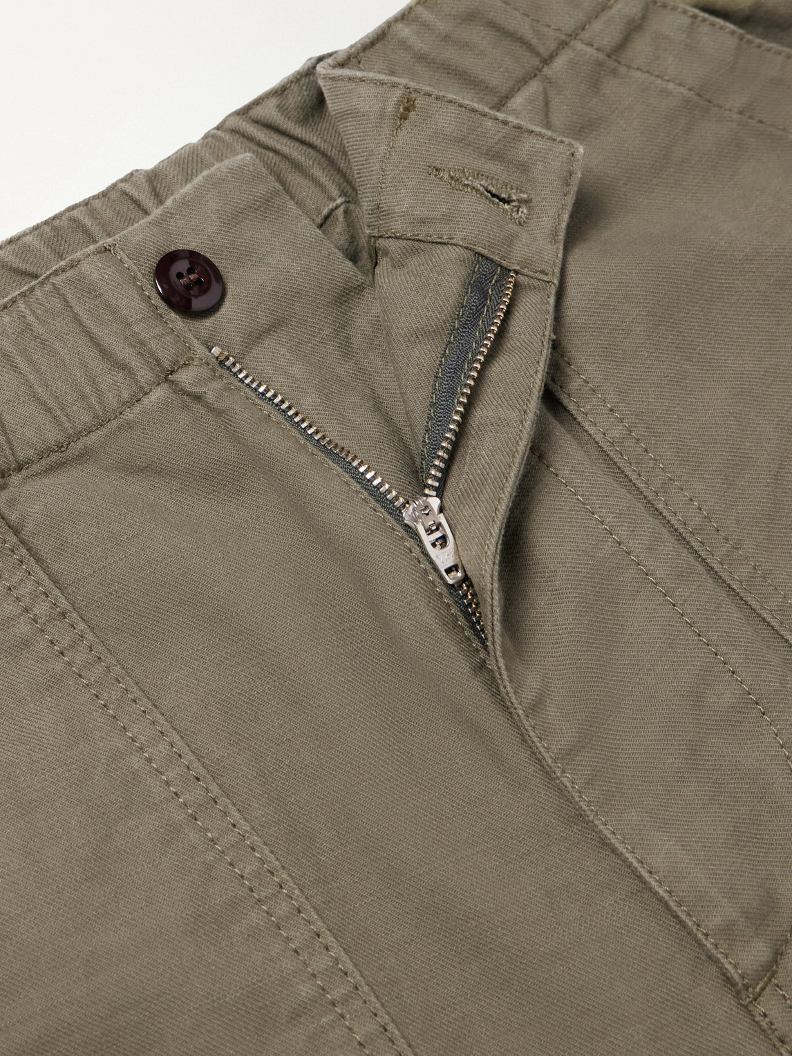 Straight-Leg Drawstring Cotton-Twill Trousers