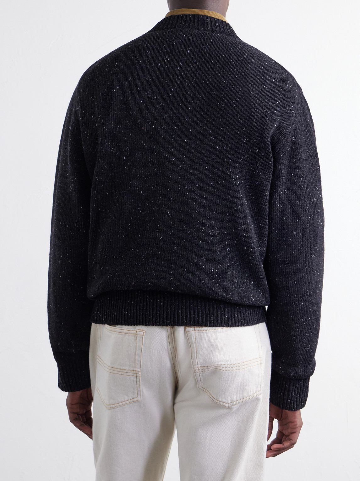 Donegal Mélange Wool, Silk And Cashmere-Blend Sweater
