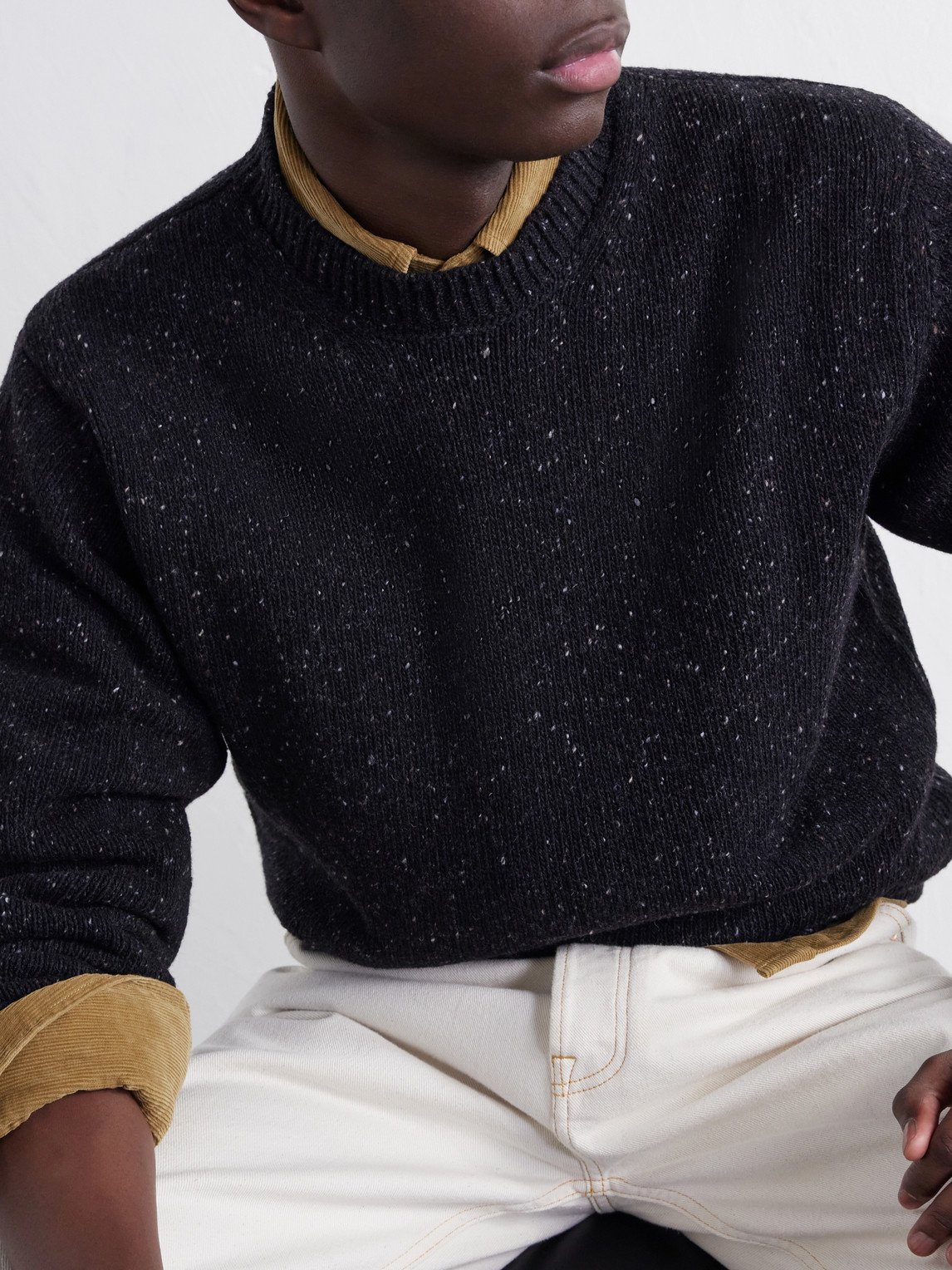 Donegal Mélange Wool, Silk And Cashmere-Blend Sweater