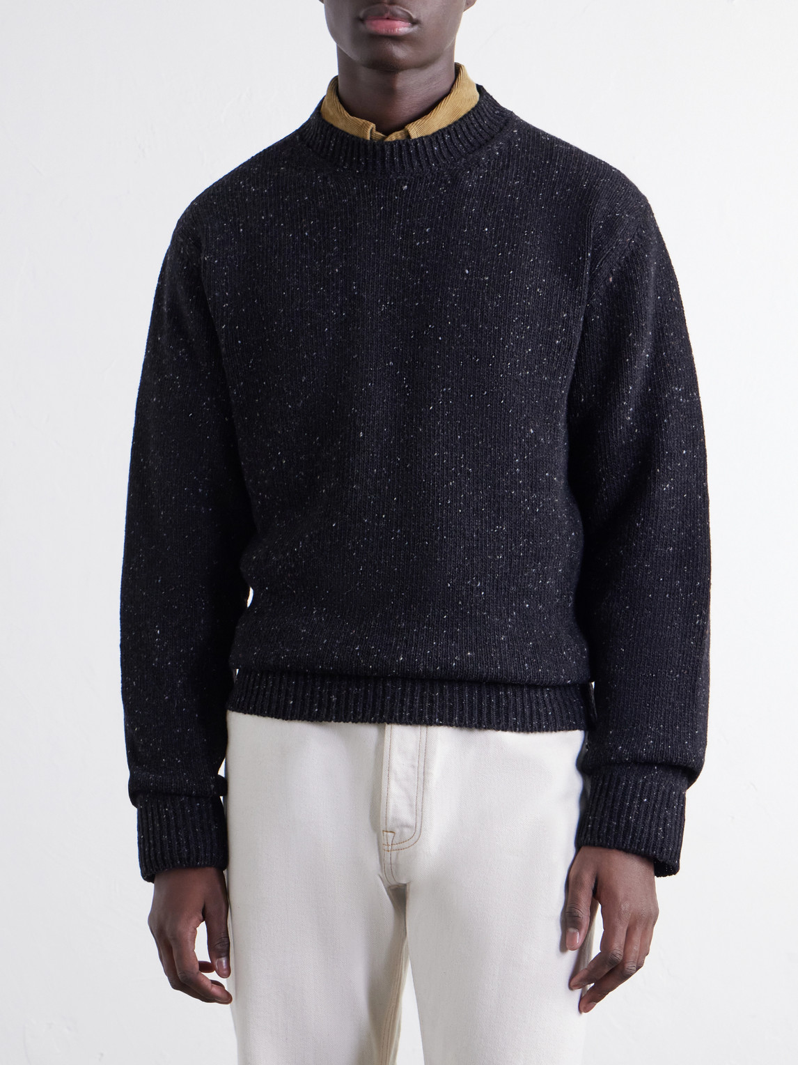 Donegal Mélange Wool, Silk And Cashmere-Blend Sweater