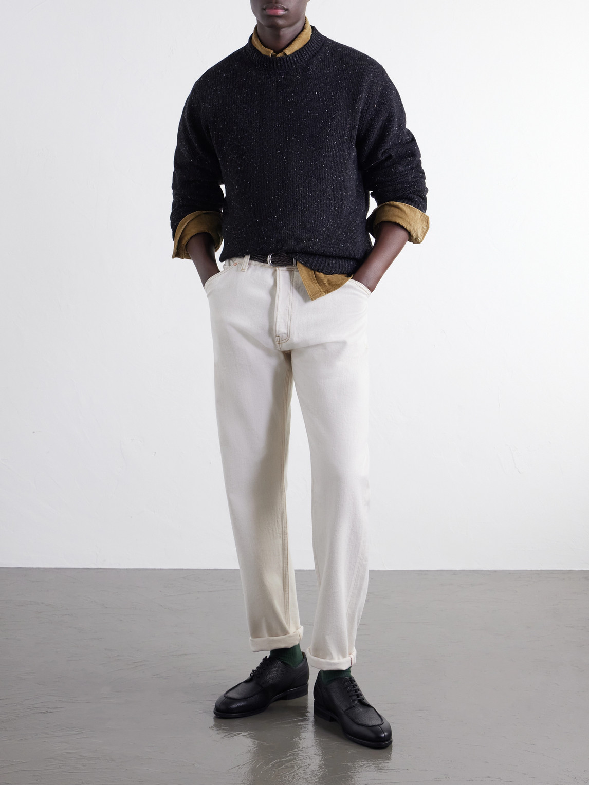 Donegal Mélange Wool, Silk And Cashmere-Blend Sweater