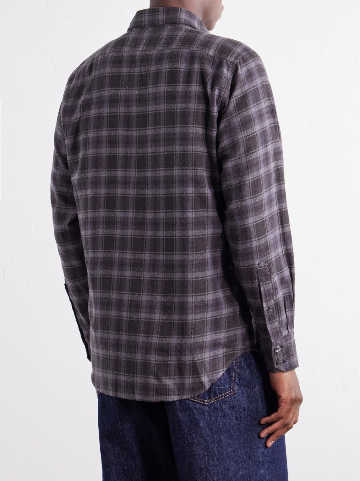 Checked Cotton And Silk-Blend Twill Shirt