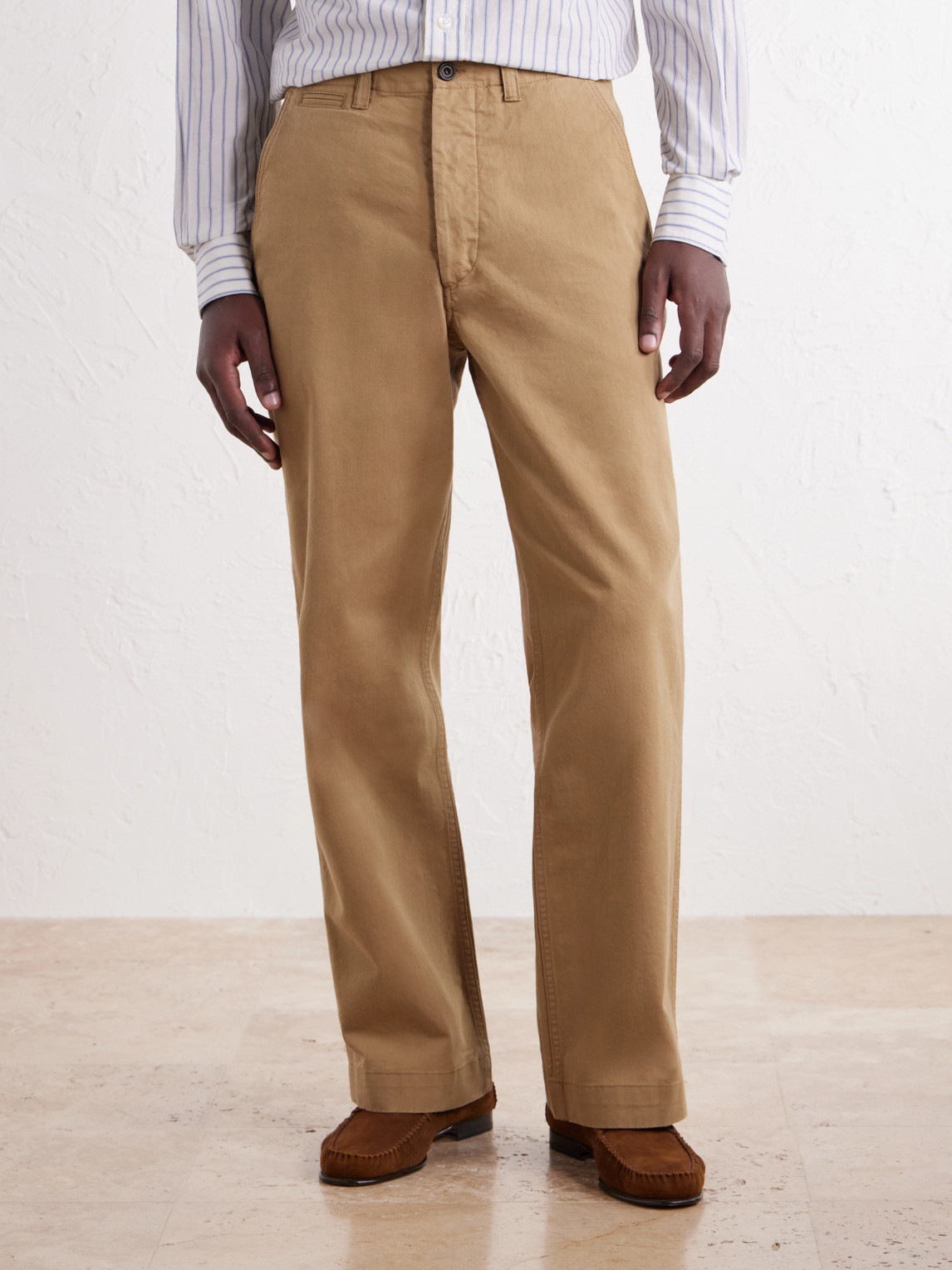 Officer Chino Wide-Leg Cotton-Twill Trousers