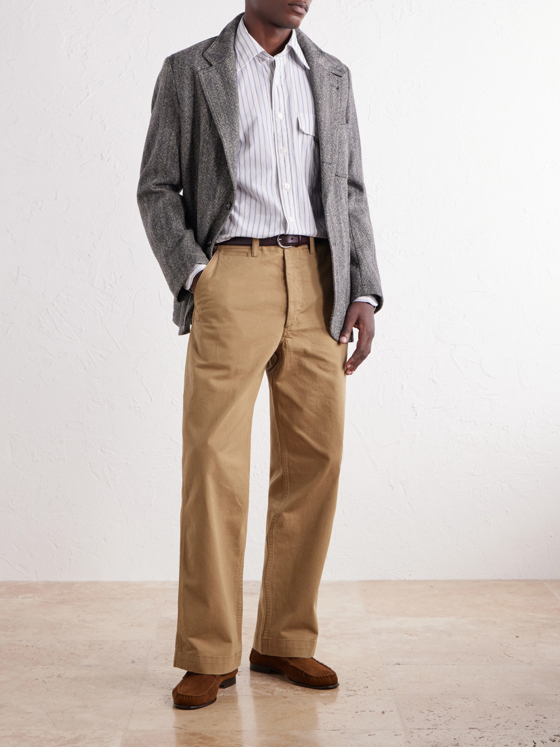 Officer Chino Wide-Leg Cotton-Twill Trousers