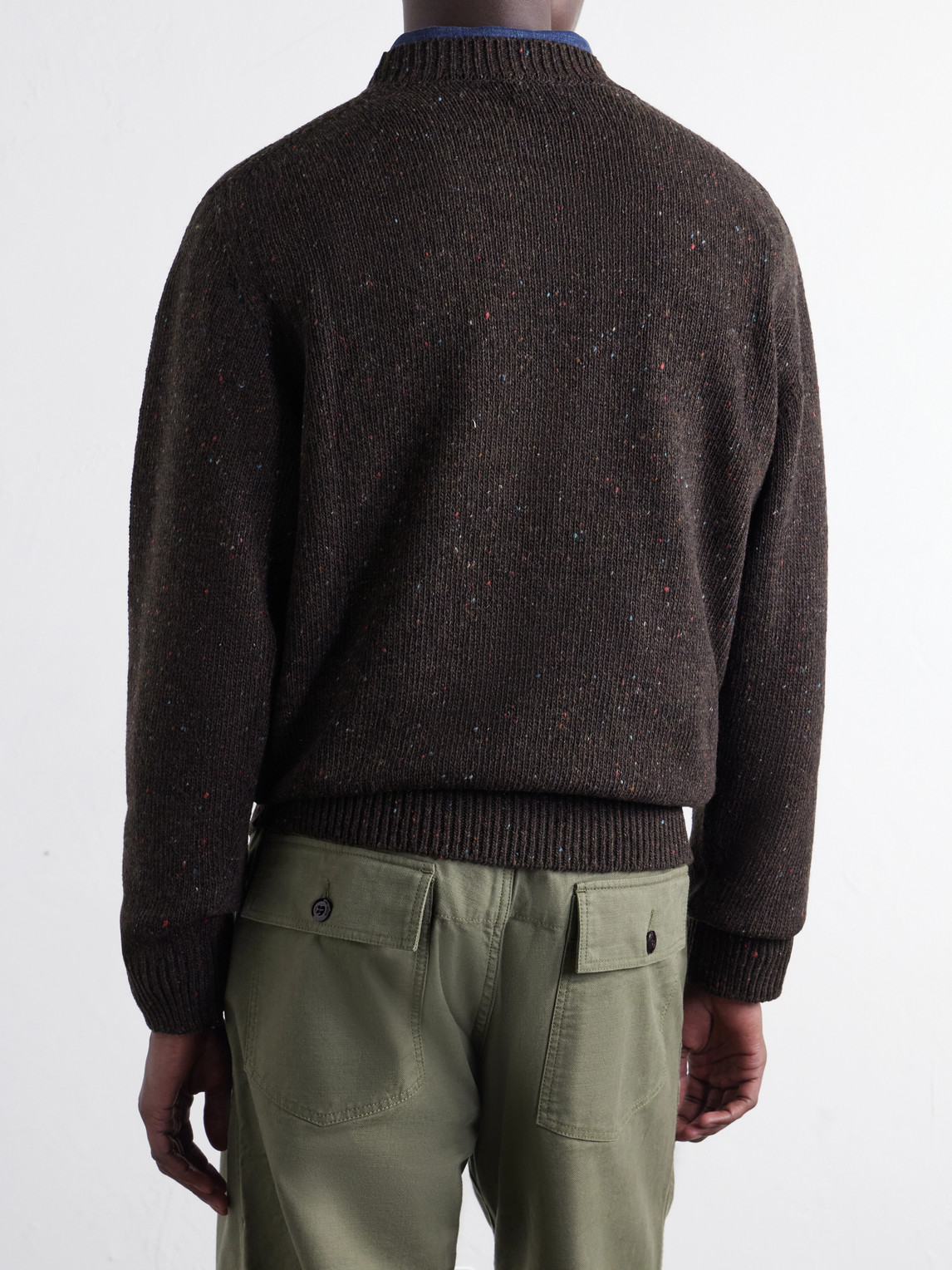 Donegal Mélange Wool, Cashmere And Silk-Blend Sweater