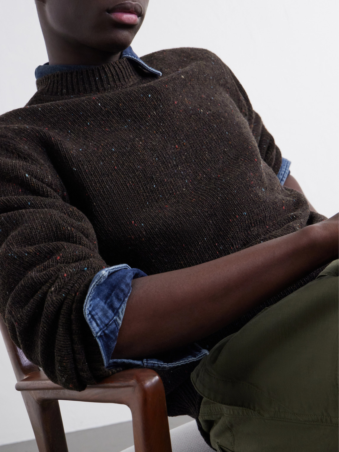 Donegal Mélange Wool, Cashmere And Silk-Blend Sweater