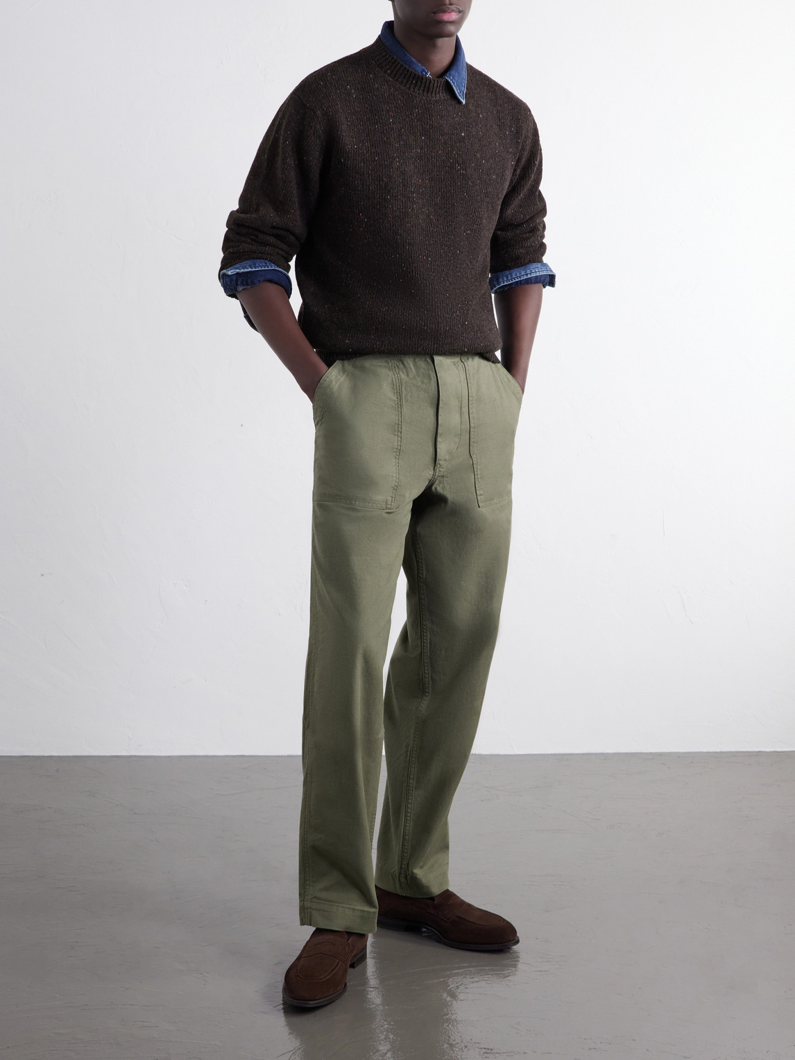 Donegal Mélange Wool, Cashmere And Silk-Blend Sweater