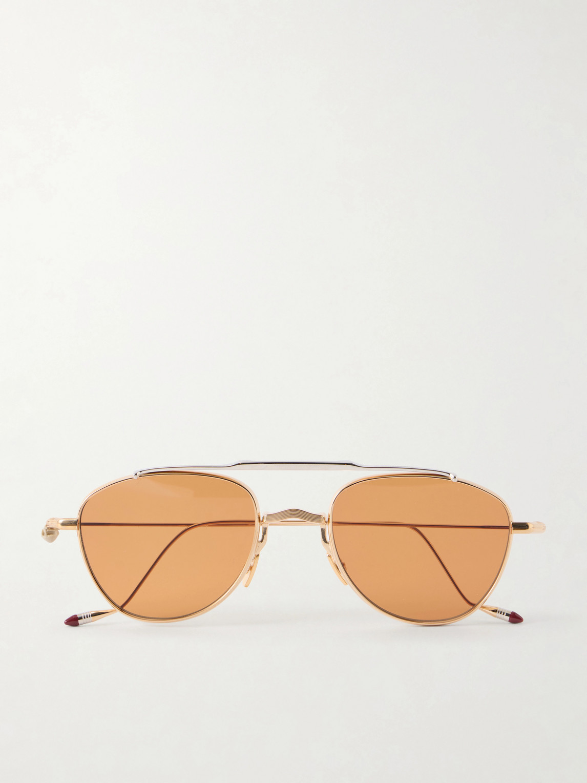 Jacques Marie Mage Flynn Aviator-style Gold-tone Metal Sunglasses In Transparent