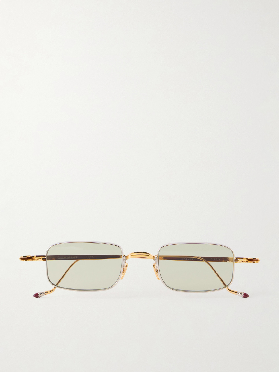 Jacques Marie Mage Dusk Squared-frame Metal Sunglasses In Transparent