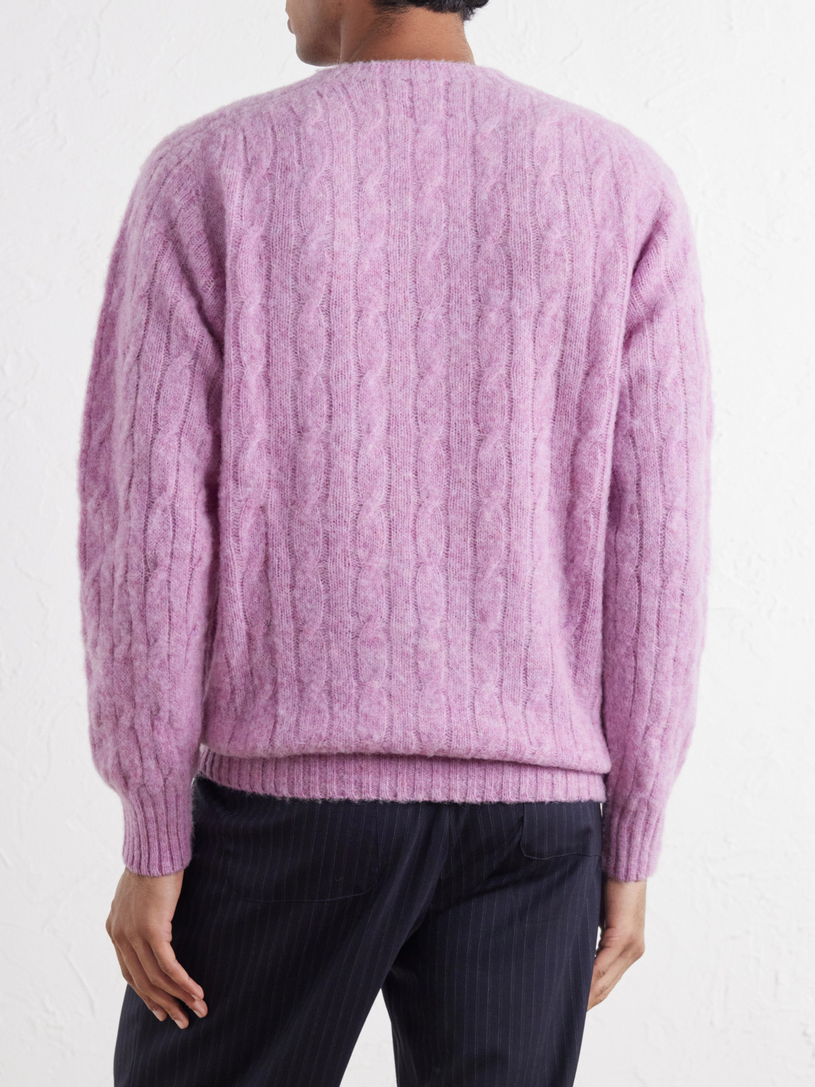 Cable-Knit Brushed Sweater