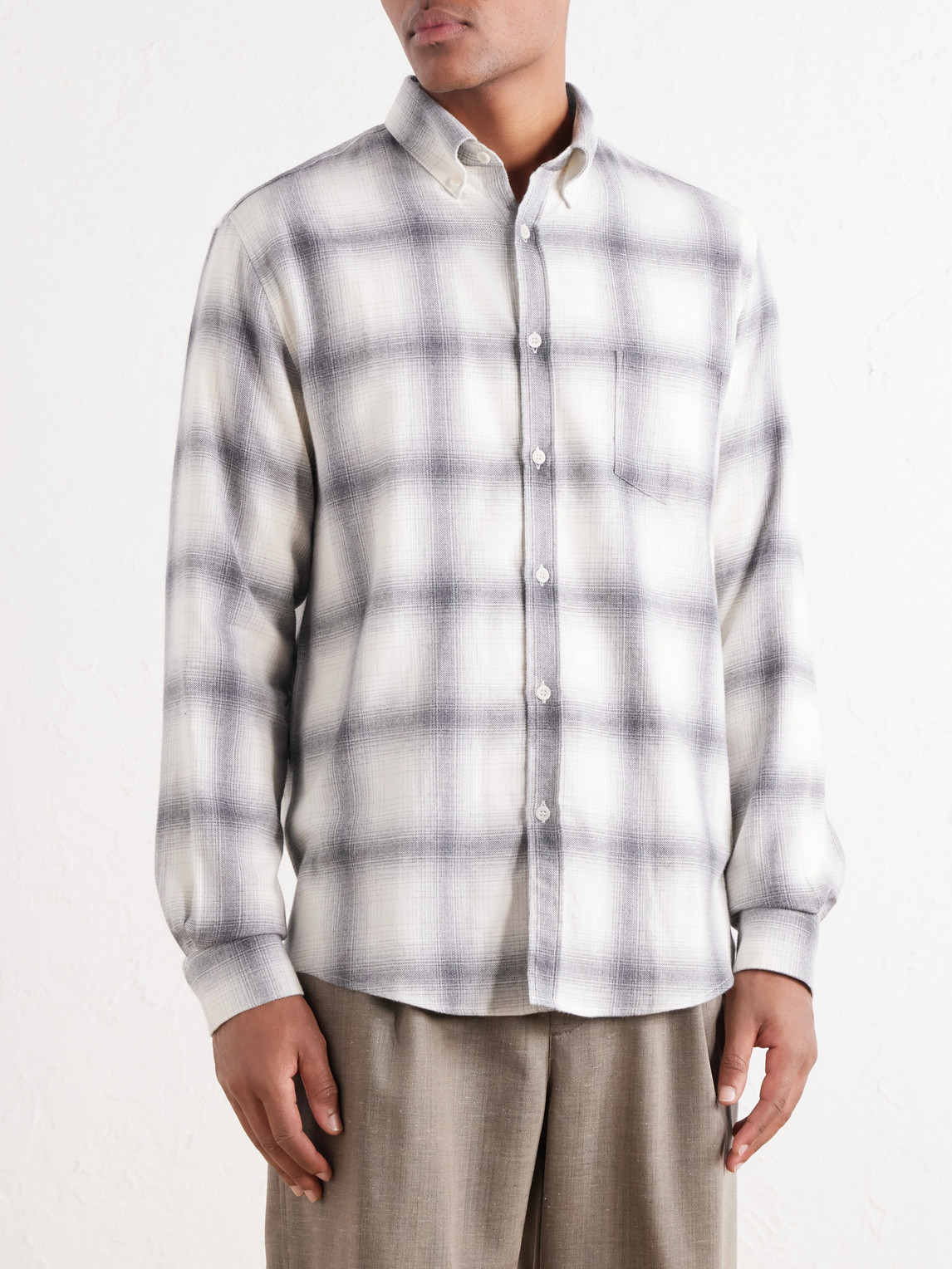 Checked Cotton-Flannel Shirt