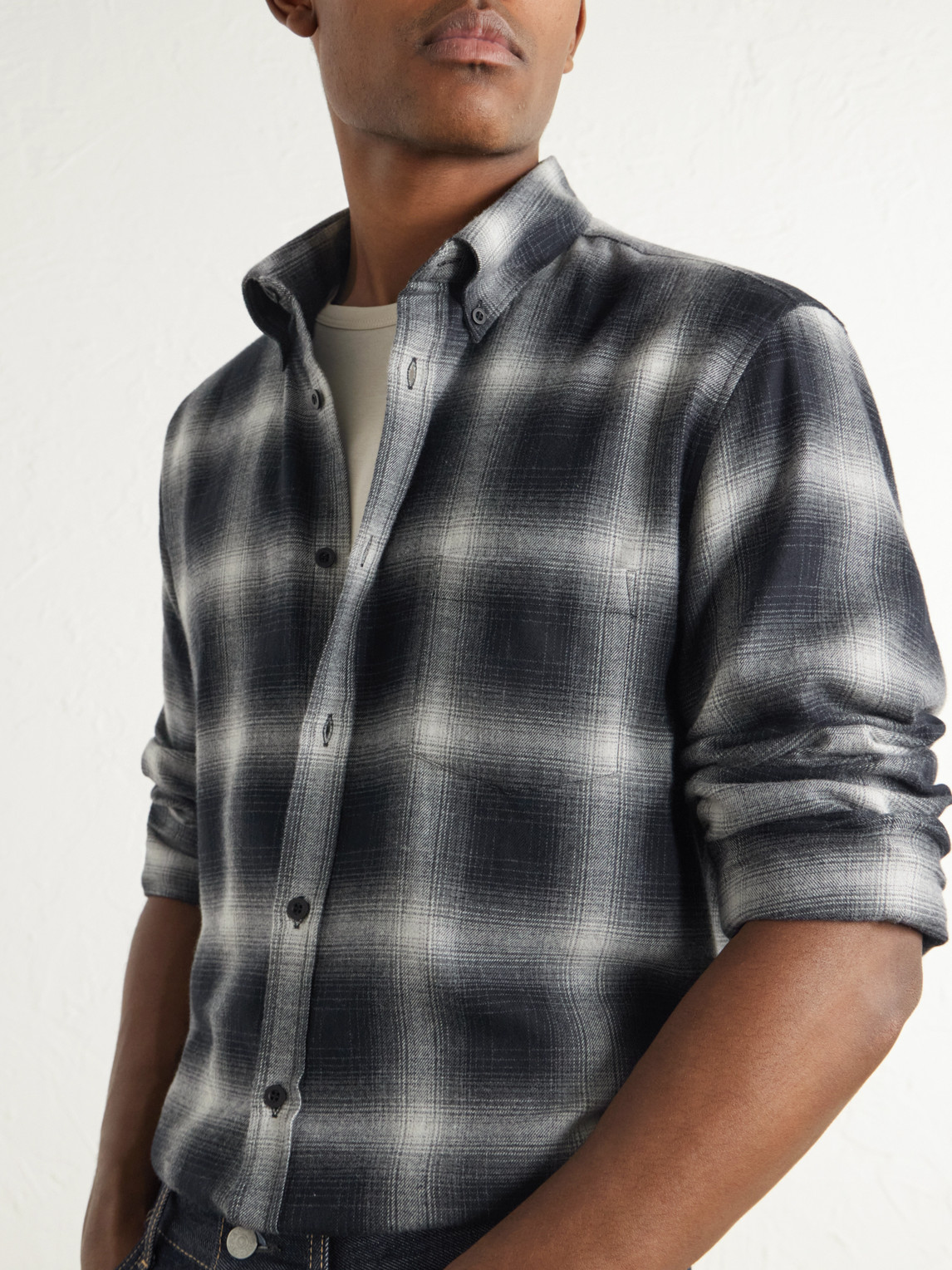 Checked Cotton-Flannel Shirt