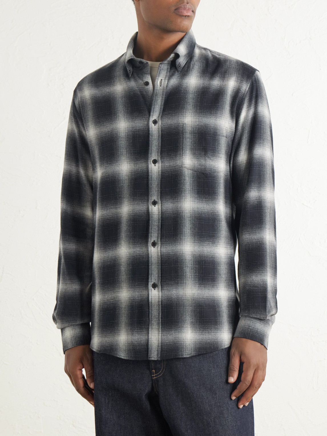 Checked Cotton-Flannel Shirt