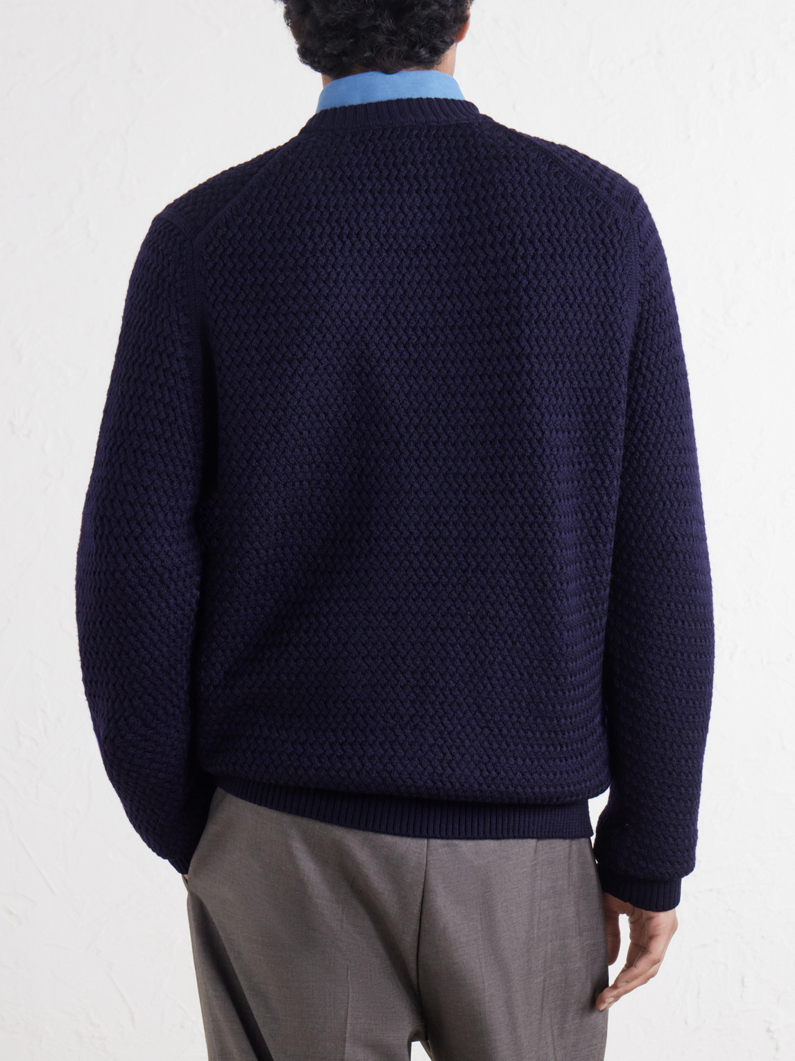 Merino Wool-Basketweave Sweater