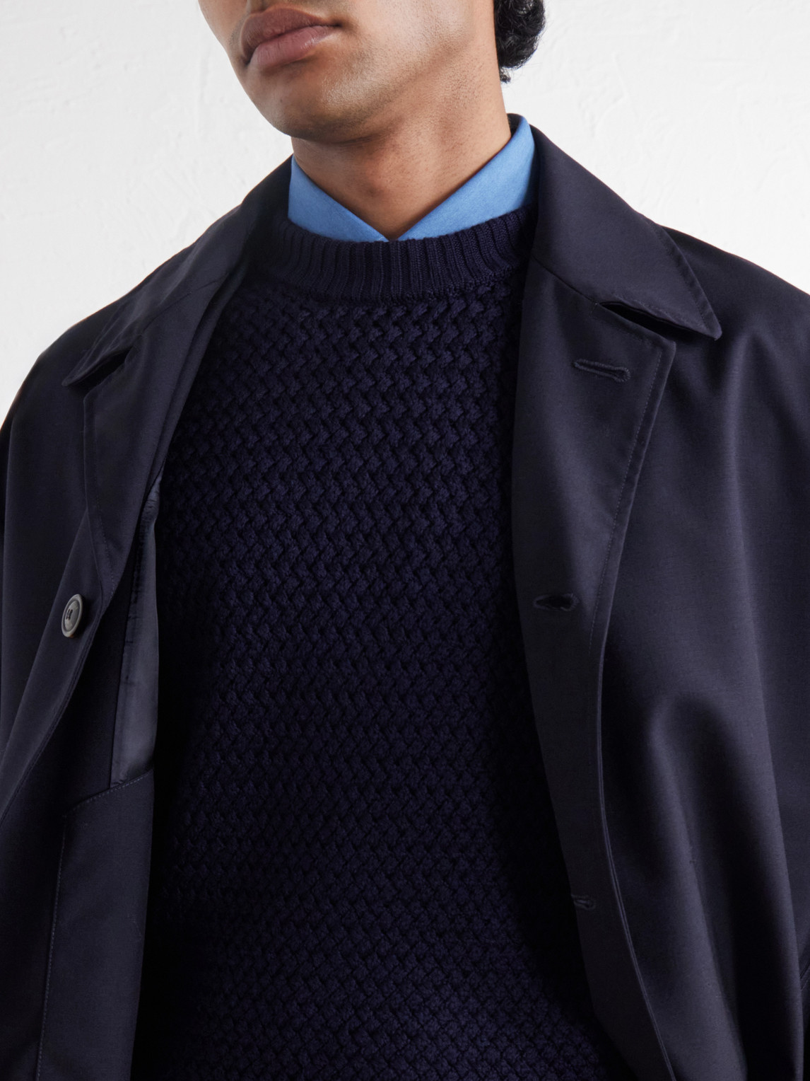 Merino Wool-Basketweave Sweater