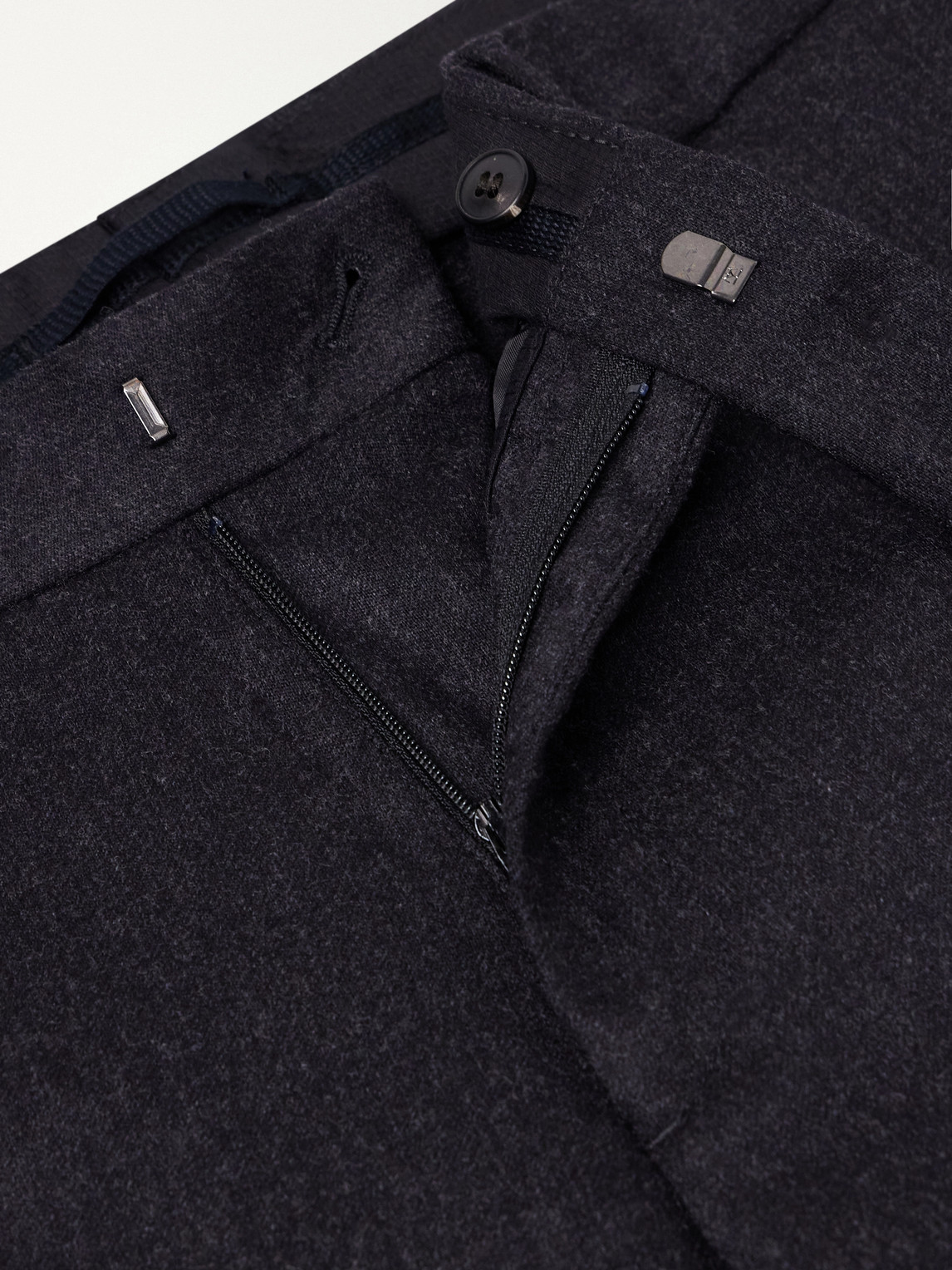 Straight-Leg Stretch Wool-Blend Flannel Trousers