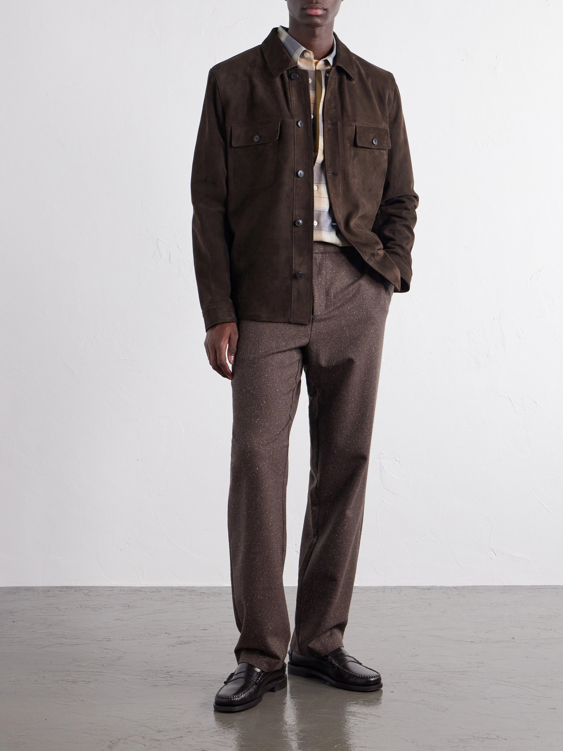 Straight-Leg Wool And Silk-Blend Donegal Tweed Trousers