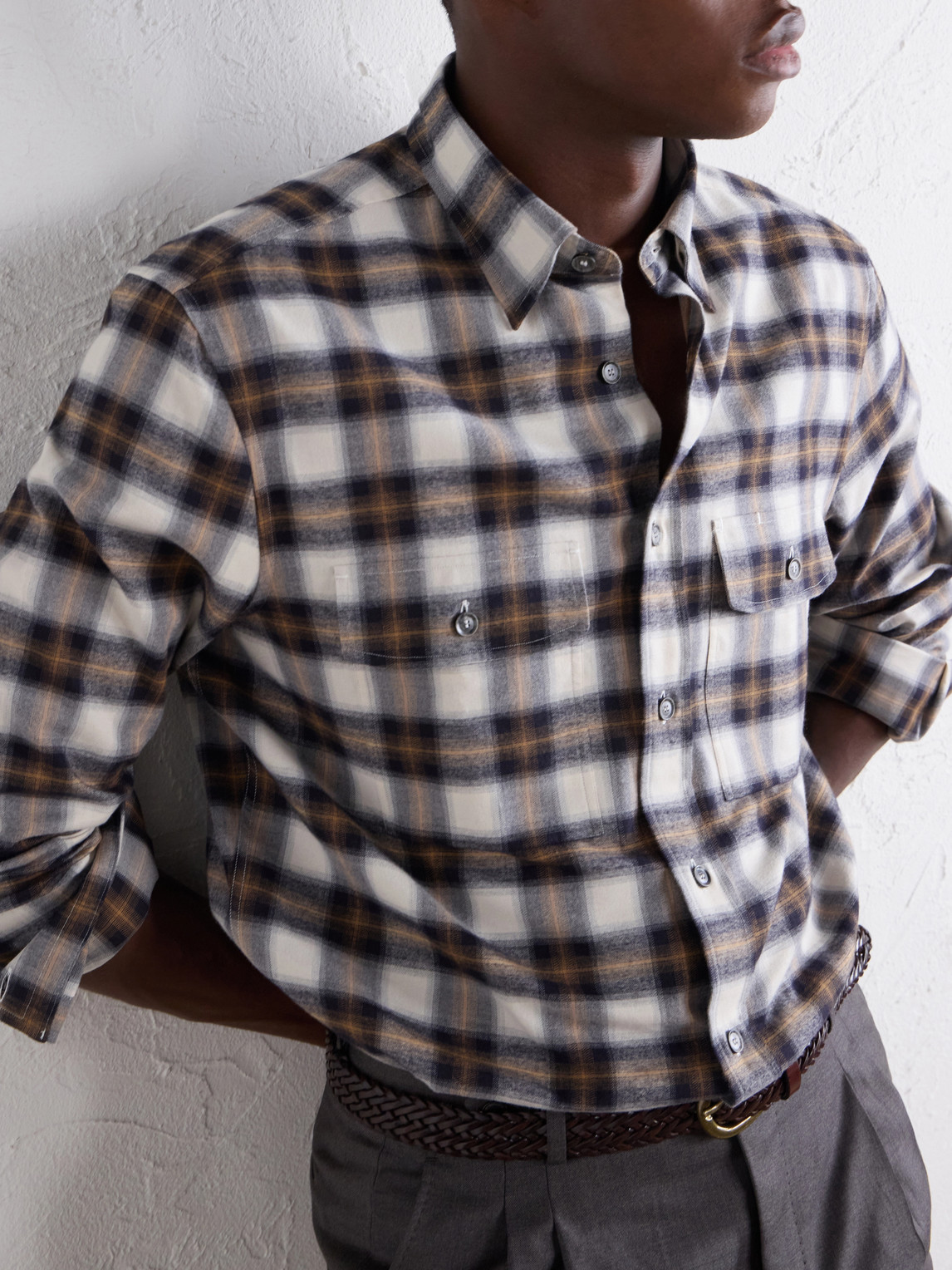 Checked Cotton-Flannel Shirt