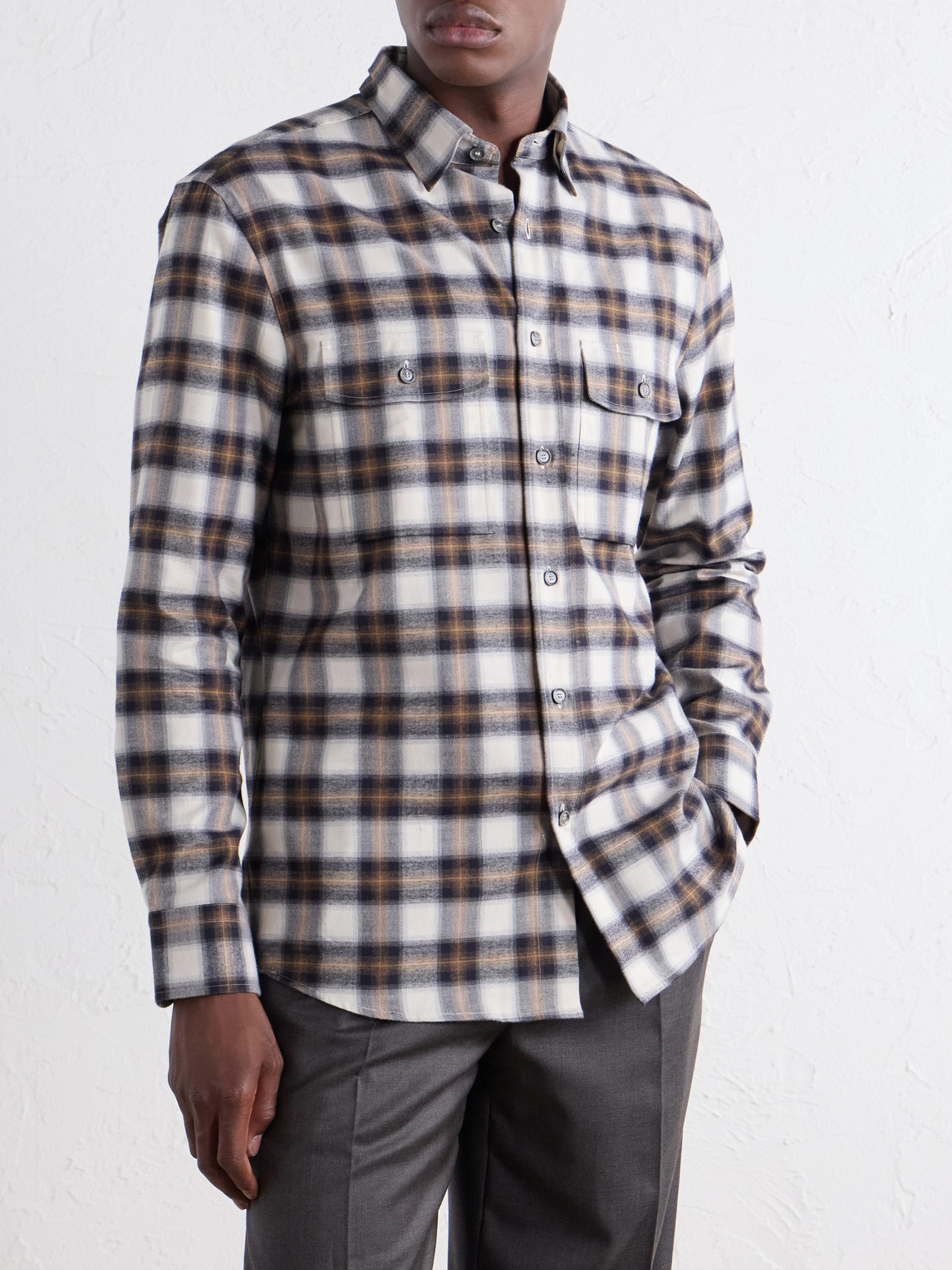 Checked Cotton-Flannel Shirt