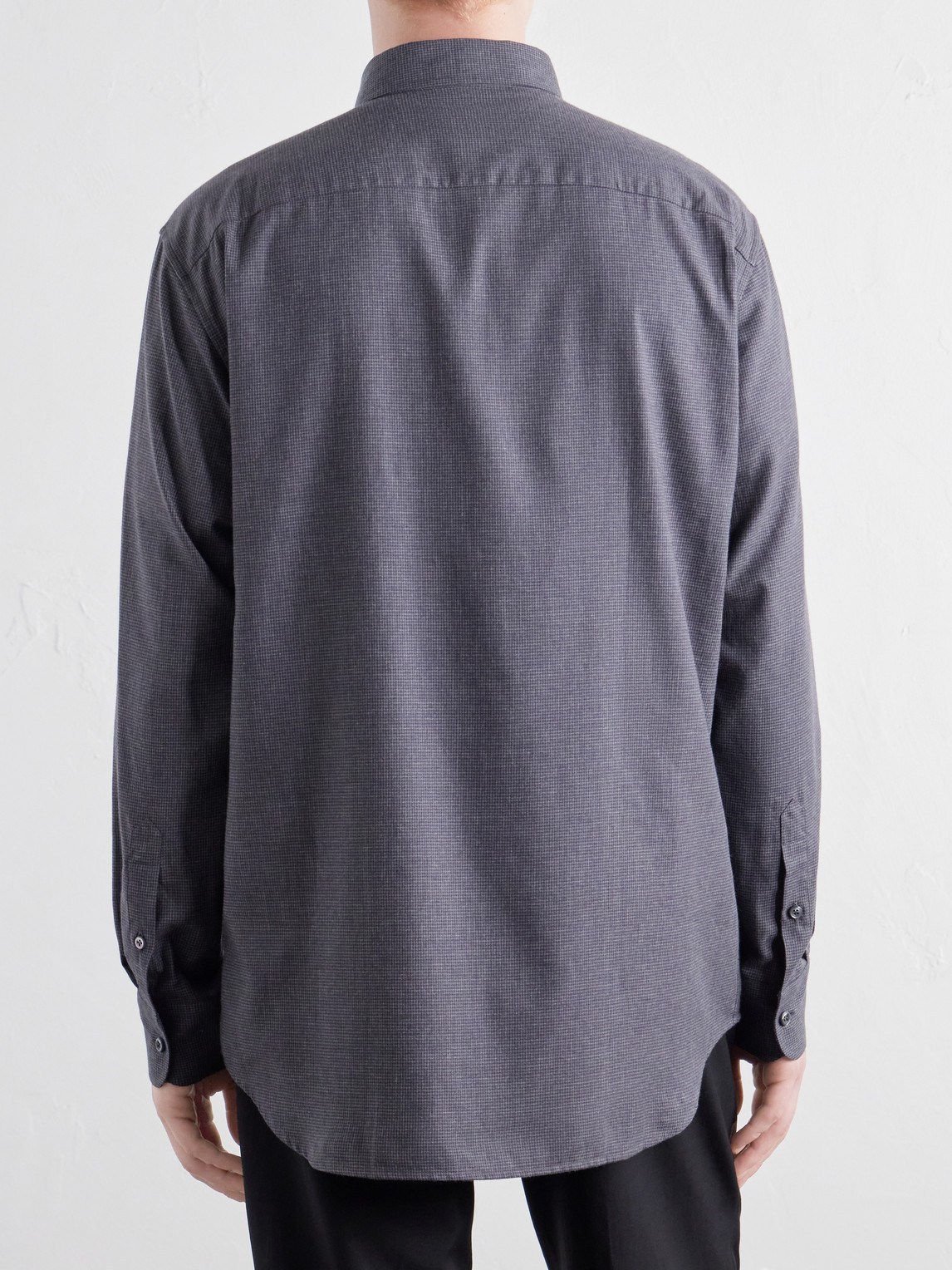Houndstooth Cotton-Woven Shirt