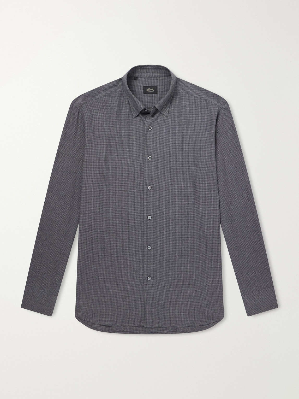 Houndstooth Cotton-Woven Shirt