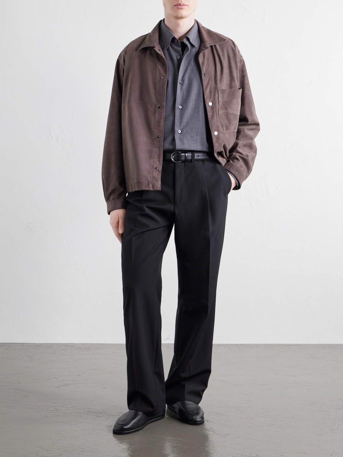 Houndstooth Cotton-Woven Shirt