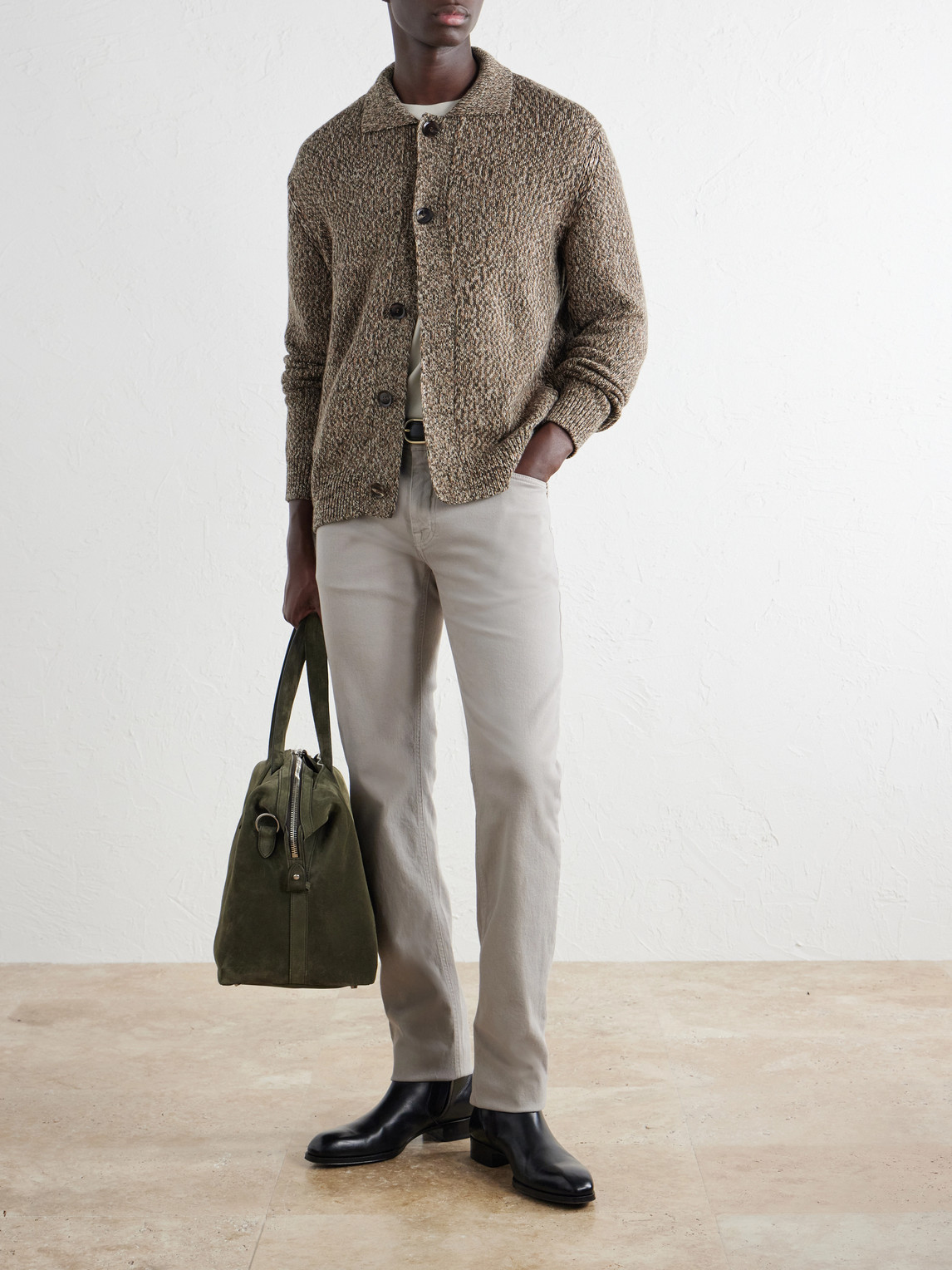 Wool-Mouliné Cardigan