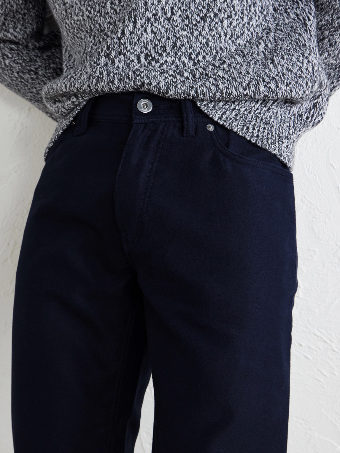 Straight-Leg Cotton-Moleskin Trousers