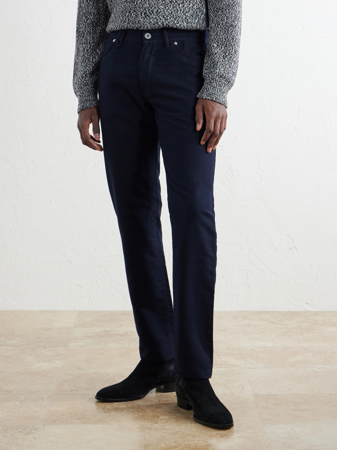 Straight-Leg Cotton-Moleskin Trousers
