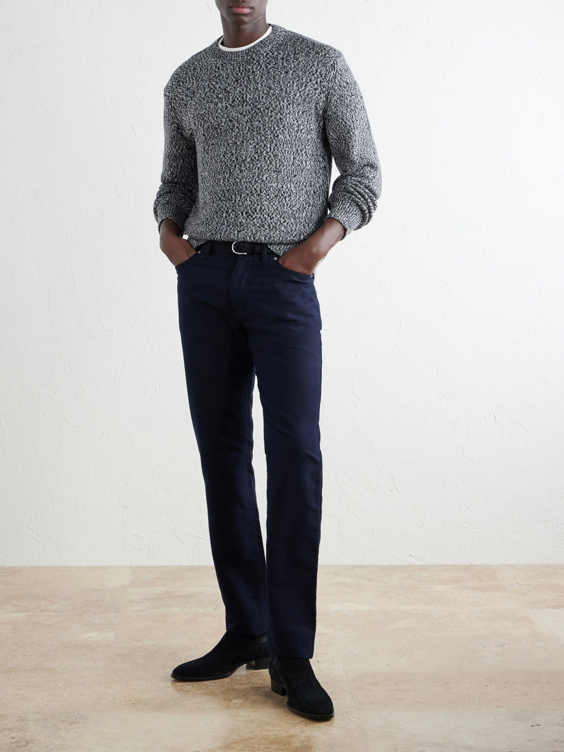 Straight-Leg Cotton-Moleskin Trousers