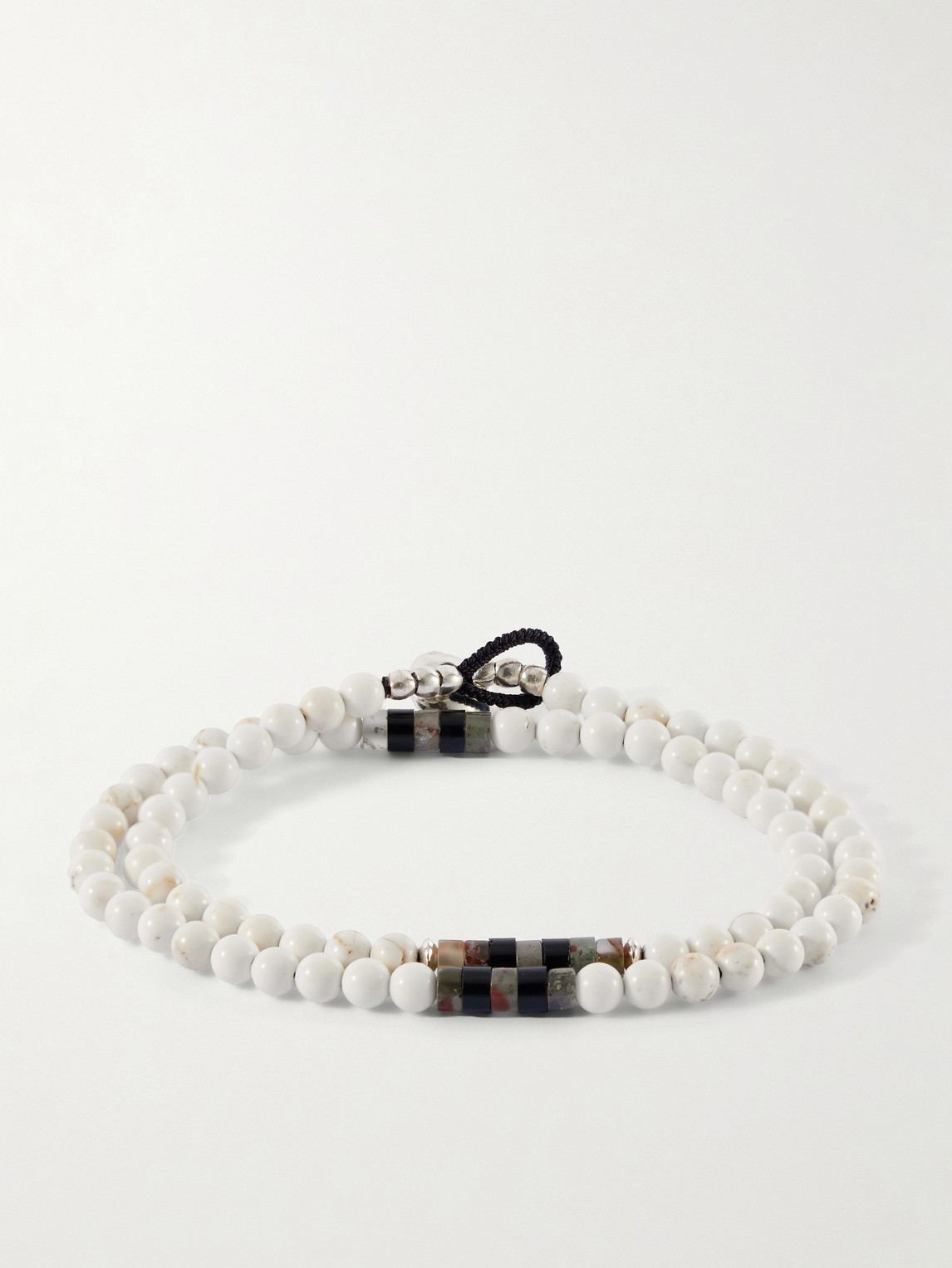 Mikia Sterling Silver Magnesite Bracelet In White